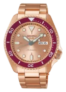 Seiko 5 Sports 55th Anniversary Limited Edition Rose Gold Dial Rose Gold Steel Strap Watch for Men - SRPK08K1